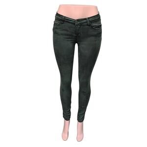 J Brand Super Skinny Conifer Jeans Size 26 Moss Green Stretchy Mid Rise